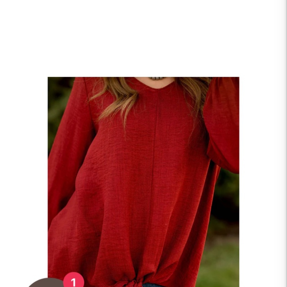 Betsey's Boutique Shop ELEGANT TIED CINCHED SLEEVE BLOUSE